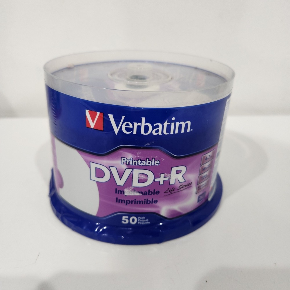 50‎ VERBATIM Life Series DVD+R 16X 4.7GB White Inkjet Printable Spindle 98492